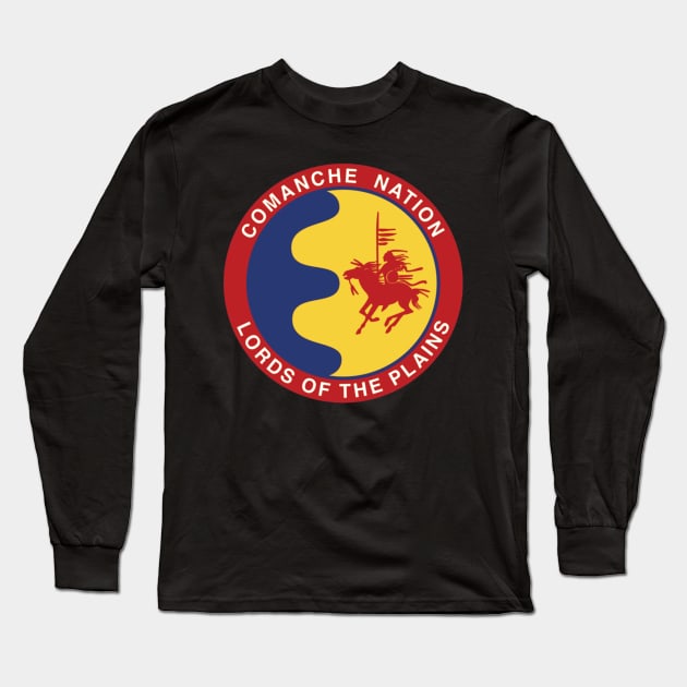 Comanche Nation Seal Lords Of The Plains Long Sleeve T-Shirt by szymkowski